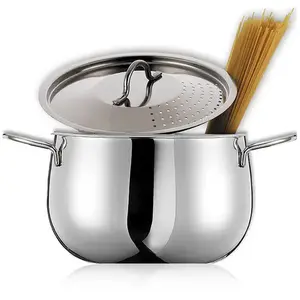 Cuit-pâtes en inox avec couvercle égouttoir 20 cm 4,5 L Inoxriv pas cher