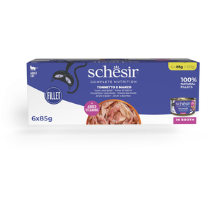 Schesir Complete Nutrition Filet en bouillon 6 x 85 g pour chat - thon...