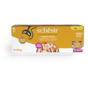 Schesir Complete Nutrition Filet en bouillon 6 x 85 g pour chat thon,... pas cher