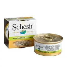 Comparateur de prix : Schesir chat - thon et poissons pélagiques avec bouillon - 70 g