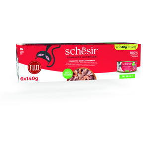 Schesir, Aliments humides pour chats adultes au goût Ton avec crevette... pas cher