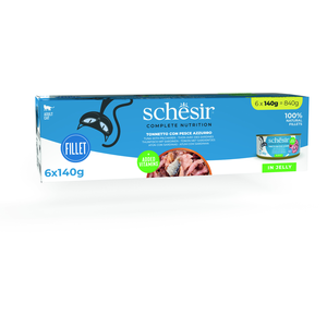 Comparateur de prix : Schesir Complete Nutrition Filet en gelée 6 x 140 g pour chat - thon, ...