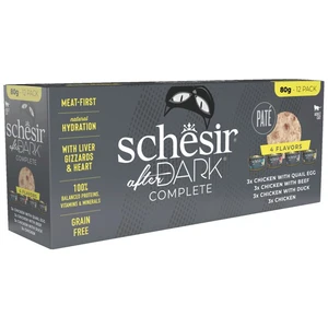 Schesir Pâtée Chat Adulte Multipack After Dark - 12 x 80 gr pas cher