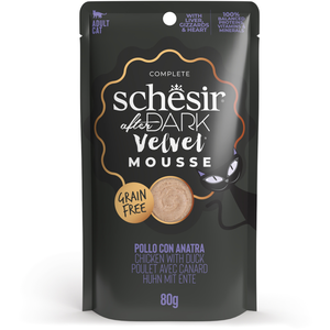 Schesir After Dark, Goût de Poulet avec Canard en Souris, Nourriture Humide complète pour Chats Adultes (sachets 12 de 80 g) pas cher