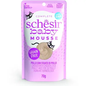 Schesir Baby Mousse 12 x 70 g pour chaton - poulet, foie de poulet pas cher