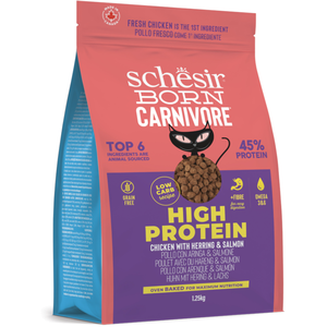 Schesir Born Carnivore, au goût Poulet et hareng, Croquettes pour chat... pas cher