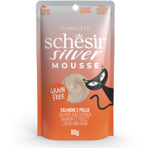Schesir Silver Mousse 12 x 80 g pour chat - saumon, poulet pas cher