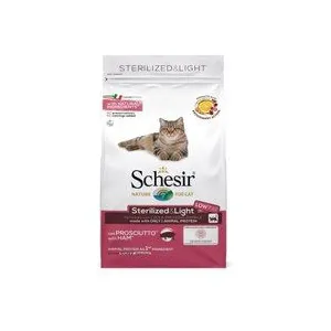 Comparateur de prix : 1,5kg sterilised & light avec jambon Schesir nourriture pour chat sèche
