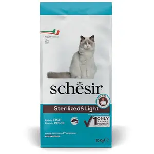 Schesir Nourriture Pour Chats Adultes Stérilisés Et Riche En Poisson Léger 10kg pas cher