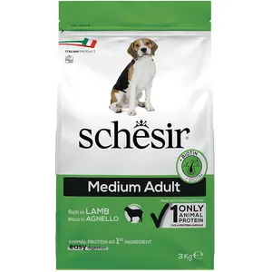 Comparateur de prix : Schesir Medium Adult agneau pour chien - 3 kg