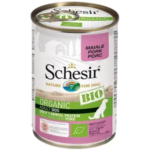 Boîte Chien - Schesir Pâtée Bio au Porc - 400g pas cher