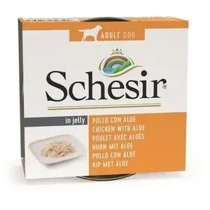Comparateur de prix : Schesir Pâtée Pour Chien Schesir En Gelée - Boîte 150 G Filets De Poulet Avec Aloès