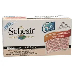 Comparateur de prix : Schesir Schesir Thon Avec Saumon Pour Chat Multipack 6 X 50 G