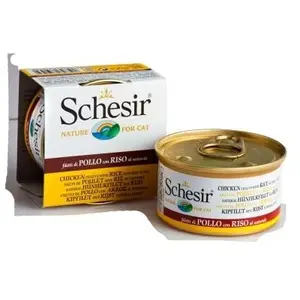 Boîte Chat - Schesir® Filets de poulet et riz au naturel pas cher