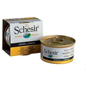 Schesir - Boîte Pâtée au Thon avec Surimi en Gelée pour Chat - 85g pas cher