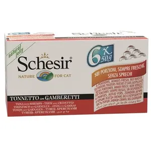 Comparateur de prix : Schesir Schesir Thon Crevettes Gelée Pour Chat Multipack 6 X 50 G
