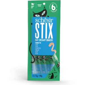 Comparateur de prix : Schesir Stix Creamy Snacks 90 g pour chat - thon