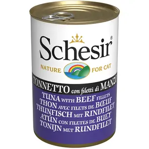 Schesir en gelée 6 x 140 g pour chat - thon, filet de boeuf en gelée pas cher