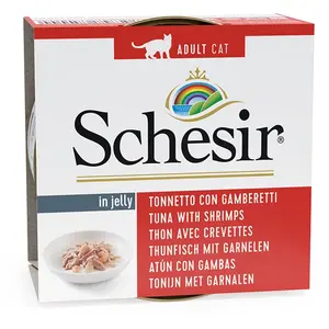 Schesir 20x85g+4 Offertes Thon, Crevettes En Gelée Schesir Boîtes Pour Chat pas cher