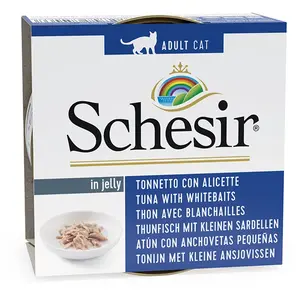 6x85g thon, blanchailles en gelée Schesir - Nourriture pour Chat pas cher