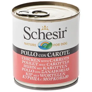 6x 285g Schesir Huhn mit Karotten Nassfutter für Hunde pas cher