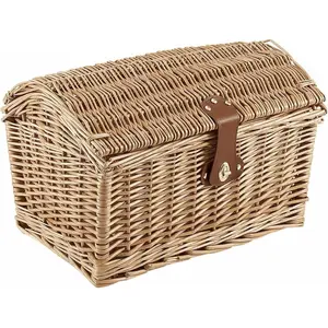 Carrefour Panier Arrière Small en Osier Marron avec Couvercle 35x21x22 cm pas cher