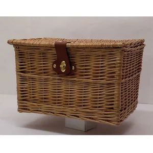 Comparateur de prix : Mvtek Panier de vélo en osier marron avec couvercle 34x23x25 cm - Élégant et fonctionnel