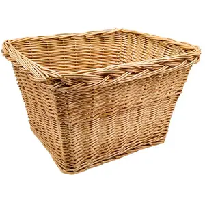 Mvtek Panier Avant Rectangulaire en Osier Beige 35x20x20 cm avec Kit Vis pour Vélo pas cher