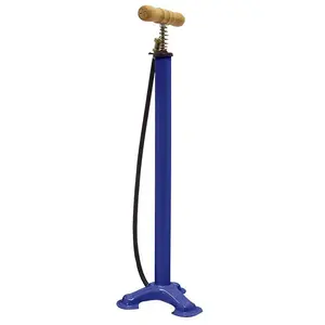 Pompe d'Atelier MVTEK en Acier Bleu avec Poignée en Bois et Trois Pieds pas cher