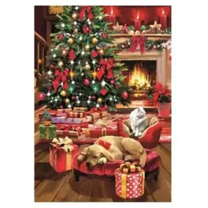 Clementoni Puzzle 1000, collection de Noël : « Christmas By The Fire » (8005125371273) (1000 pièces) pas cher