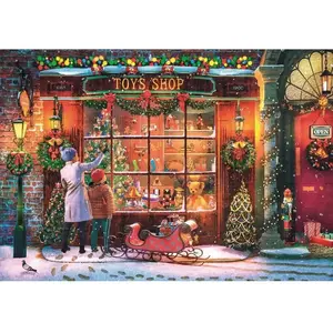 CLEMENTONI Puzzle 500 Compact Noël Ancien Magasin de Jouets 35567 pas cher