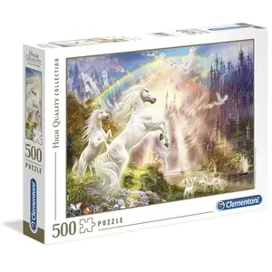 Clementoni Puzzle 500 pièces : licornes au lever du soleil NON8005125350544 pas cher