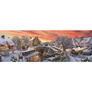Clementoni Puzzle 1000 pièces panoramique : Noël sur le pont pas cher