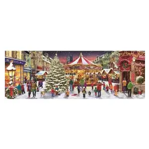 Clementoni Puzzle CLE 1000 Panorama Collection Noël 39928 pas cher