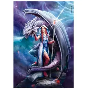 Clementoni Puzzle Compact 1000 pièces : Anne Stokes - Mage dragon pas cher