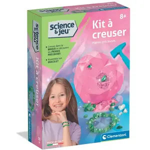 Kit à creuser Clementoni - Pierres précieuses pas cher