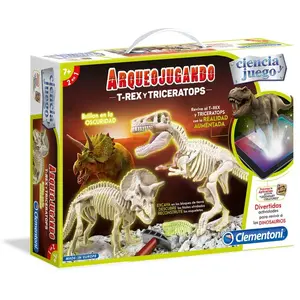 Clementoni Jeu D´archéologie Fluorescent T-rex Et Tricératops Espagnol pas cher