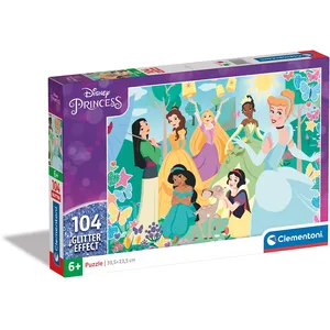 Puzzle - CLEMENTONI - Glitter 104p Princess - Enfant - Fille - 6 ans pas cher