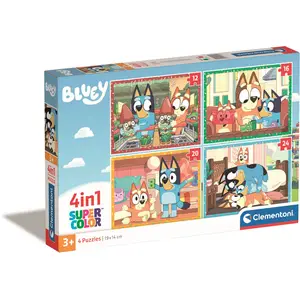 Clementoni Bluey Puzzle 4 in 1, Supercolor, Puzzle pour Enfants, Fabriqué en Italie, Multicolore, 21530 pas cher