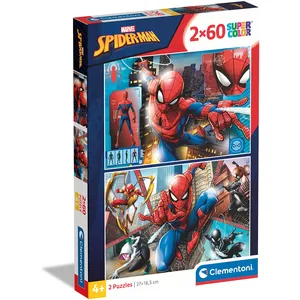 Comparateur de prix : Clementoni Puzzle de 2x60 pièces Educa Borras Marvel Spiderman 27x19 cm