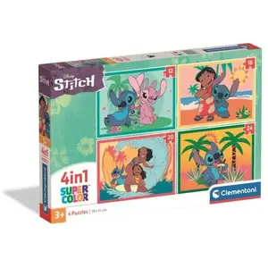 CLEMENTONI - Puzzle 4 en 1 - Stitch pas cher