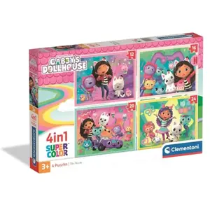Clementoni Puzzle CLE 4 en 1 SuperKolor Maison Gaby 21752 pas cher