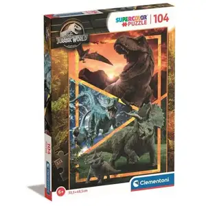 CLEMENTONI Puzzle 104 pièces Jurassic World Super Color, Dès 6 ans