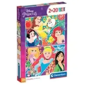 Clementoni Ludendo Puzzles SuperColor 2x20 pièces - Disney Princesses