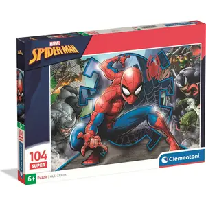 Clementoni - Puzzle Enfant 104 Pièces Spider-Man - Fabriqué en Italie, 25044 pas cher