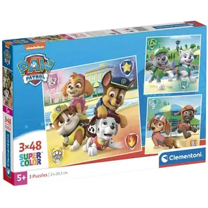 Clementoni Puzzle CLE 3x48 SuperKolor Carré Paw Patrol 25301 pas cher