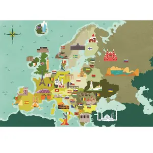 Clementoni Puzzle 250 pièces Exploring Maps : Europe - Monuments et Merveilles pas cher