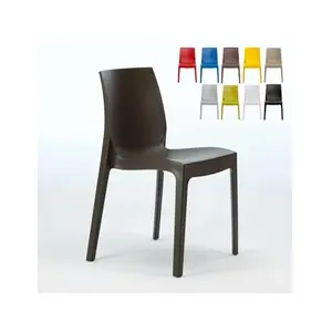 DECLIKDECO Chaise empilable en polypropylène Rome Grand Soleil - Marron pas cher