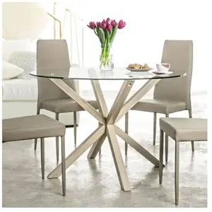 CONCEPT1 Table may ronde pied naturel diametre 114 cm pas cher
