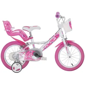 Comparateur de prix : Dino 164RN-05LH Little Heart Vélo Fille 16 pouces Fille Frein à serrer Blanc
